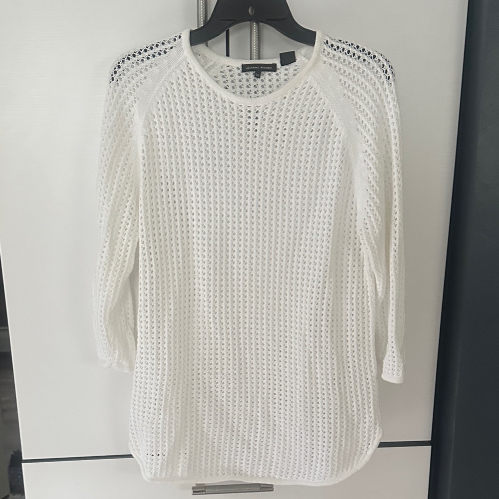 JEANNE PIERRE Ivory Knit Top